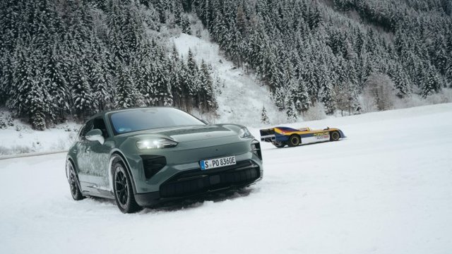 FAT Ice Race: Cayenne Turbo Electric Meets the 1,100 PS 917/30 on Snow